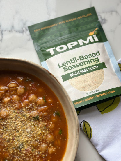 Garlic Basil Bloom — Lentil-Based Seasoning